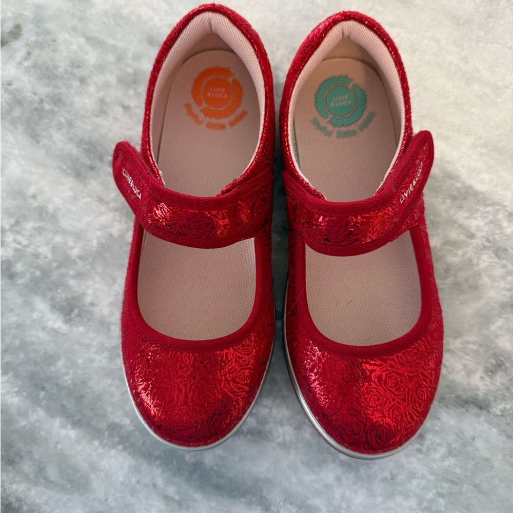Livie & Luca Shiny Red Kids Dress Shoes